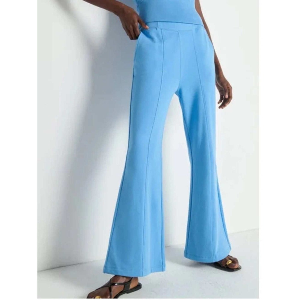 Nation LTD Reese Kick Flare Sweatpants Laguna Blue Wide Leg Cotton Terry NWT XL